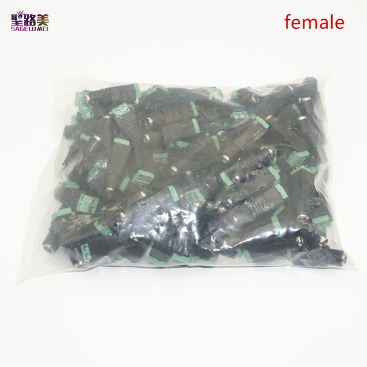 Cameră CCTV 5050 3528 Benzi LED monocolore 100 buc/pachet Adaptor de alimentare CC mamă 5,5 mm x 2,1 mm Conector mascul ușor