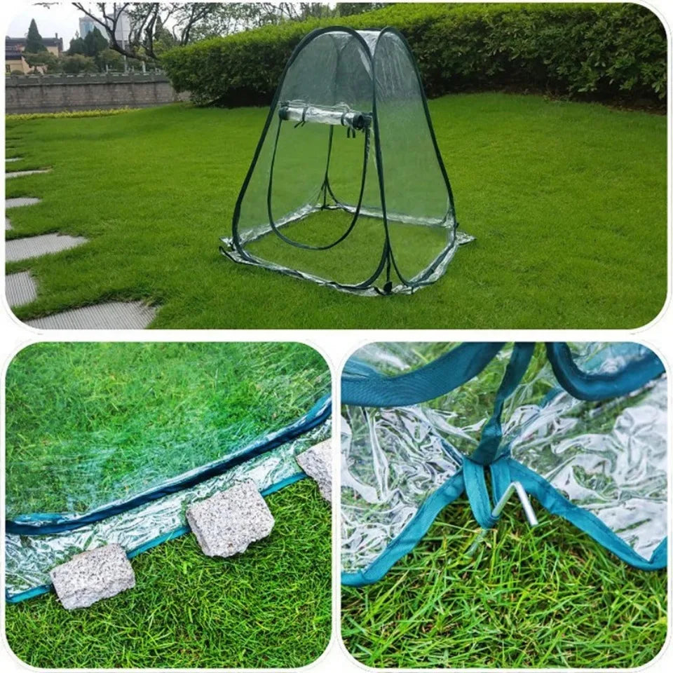Plants Greenhouse Tent Transparent Folding Horticultural Greenhouse Warm Room Mini Sunroom Garden Nursery Plant Protective Cover