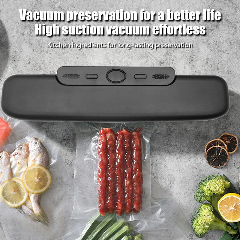 Food Vacuum Sealer 220V Automatic Packaging Machine Household Food retain freshness Fast Vacuum Sealing With 10pcs Package Bags