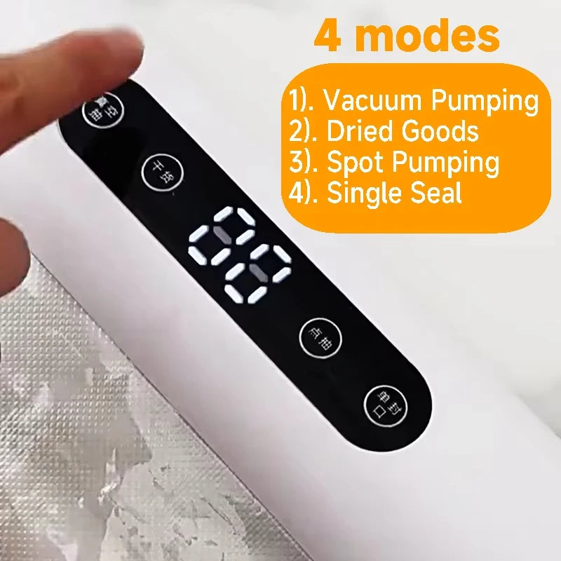 Vacuum Sealer Household Packaging Machine Portable Fresh-keeping Machine Lcd Screen Automatic Four Modes Plastic Bag Sealant
