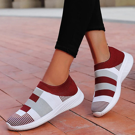 Sneaker Woman Fashion Flat Ladies Shoes Breathable Womens Sneakers Slip On Sock Shoes Trainers Zapatos De Mujer Women's Sneakers