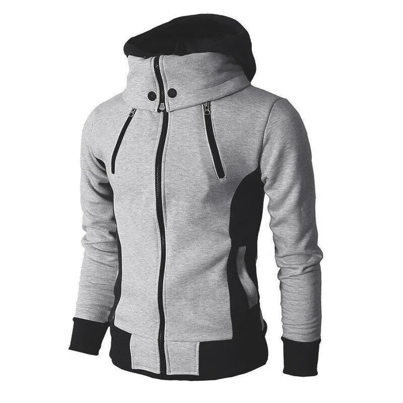 Zipper Slim Fit Fleece-Bomber mit Kapuze - S/M/L, Slim