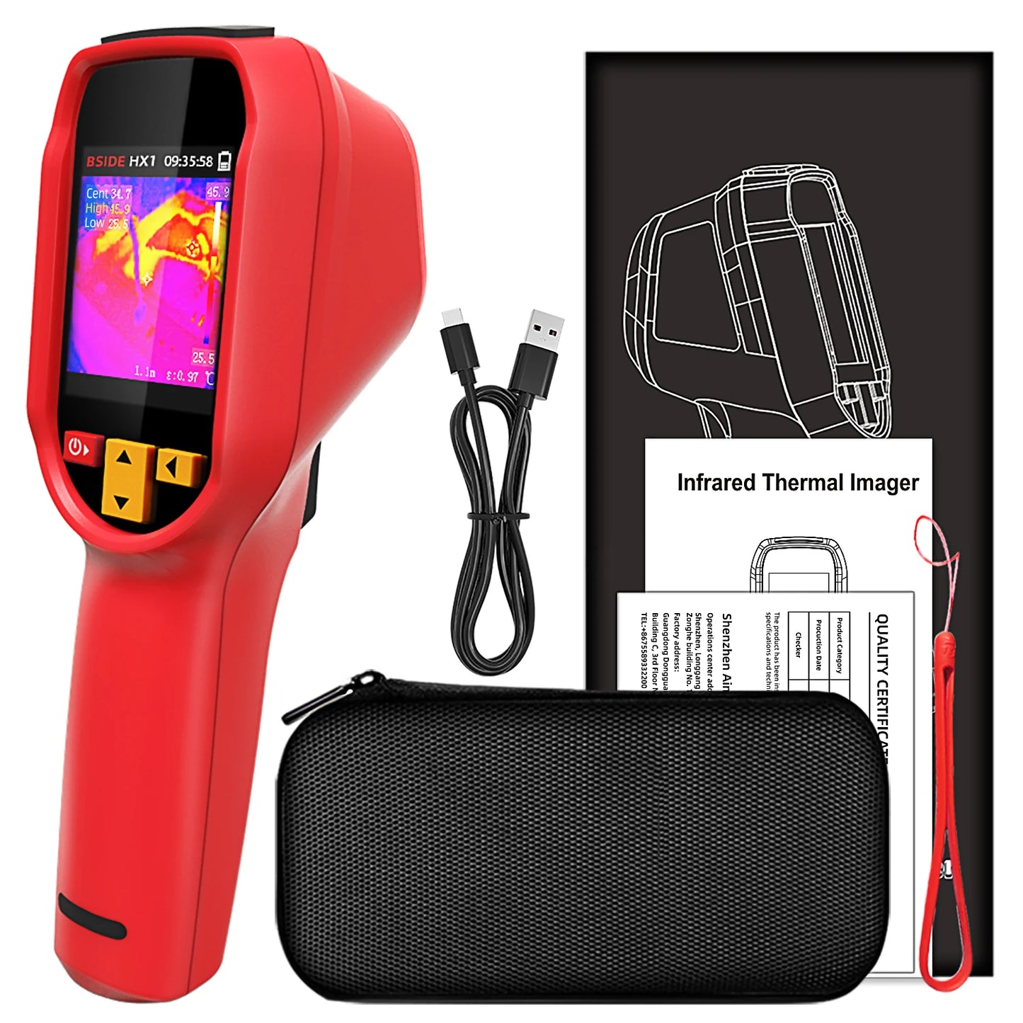 Wärmebildkamera 2025: BSIDE Handheld Thermal Imaging - 240X240 Temperatur-Messgerät für PCB, Automobil und Pipeline-Inspektion