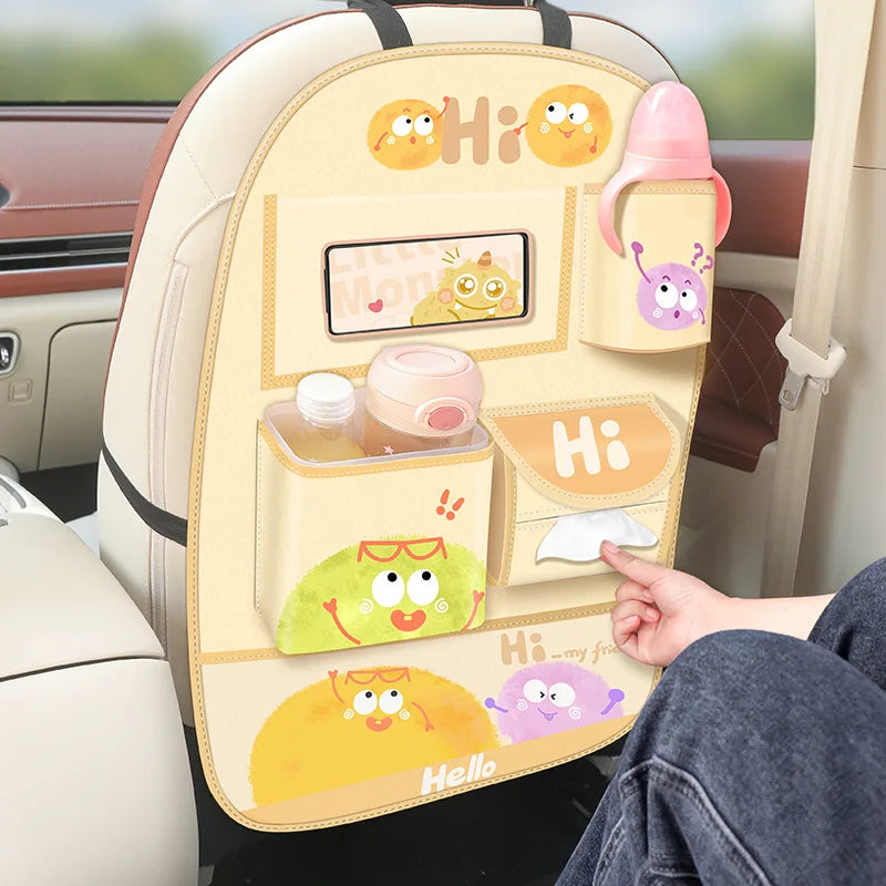 Car Storage Hanging Bag for Car Interior Multi-Functional Car Seat Back Organizer Rear Seat Tissue Box Trash Can Storage Box