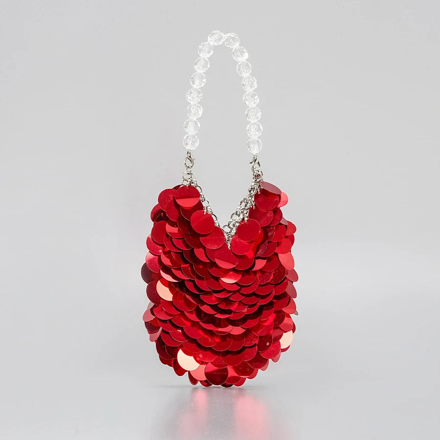 Fashion Sequins Crossbody Bag for Women Designer Metallic Women Handbags Shinny Party Shoulder Bags Luxury Evening Clucth Purses