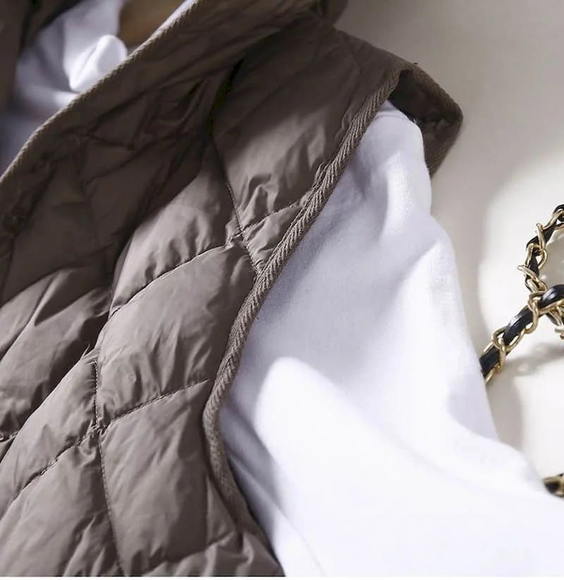 Vestă cu glugă Lumi coreeană - bumbac cu puf, 30–50%