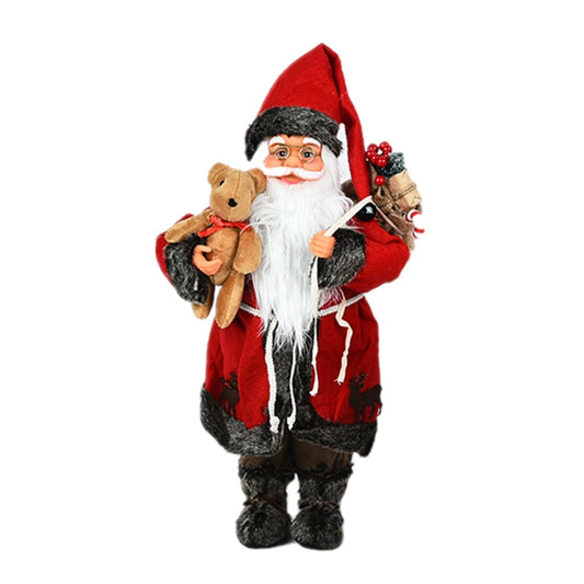 ABYN Santa Claus Dekofigur - Größe ca. 25 cm, Material Plüsch