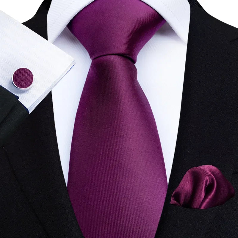 Luxury Mens Ties Floral Black Gold Ties Paisley Grid NeckTie Pocket Square Cufflinks Set Men's Wedding Party Tie