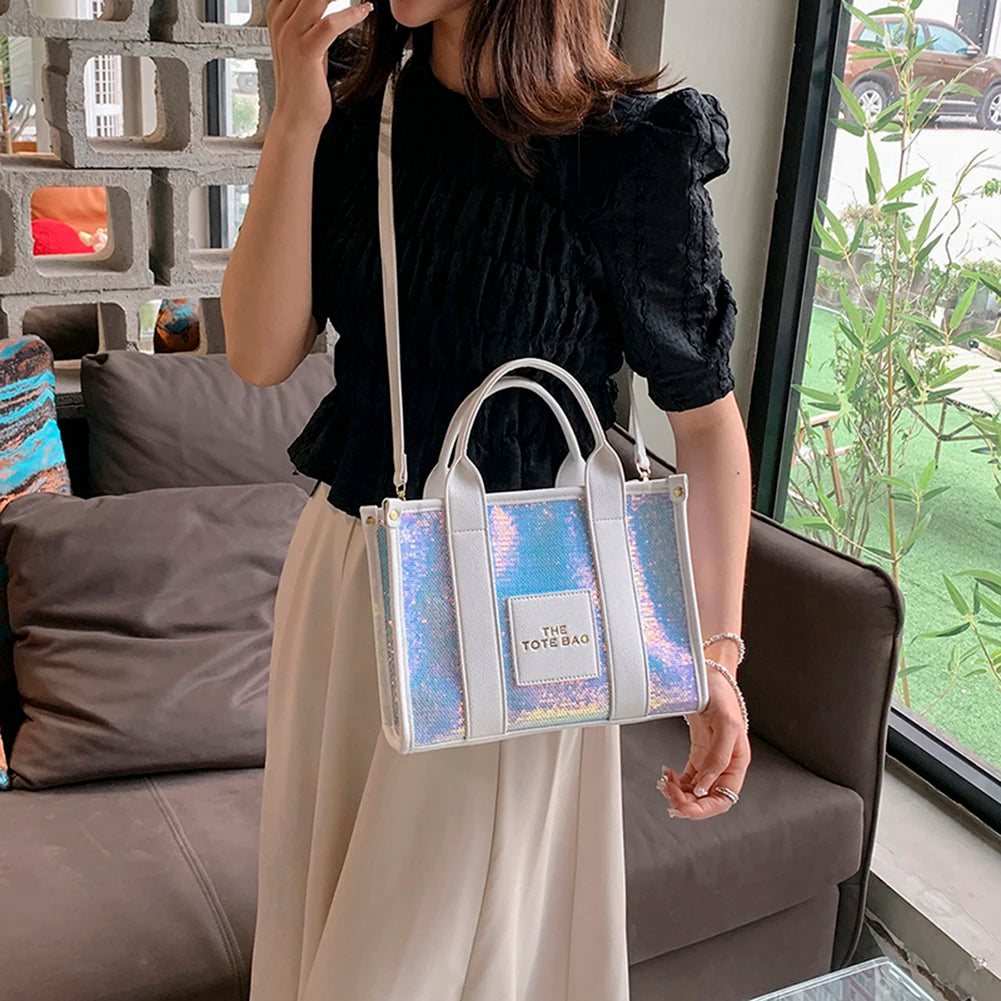 Women's Casual Tote Bag For Women Crossbody Female Handbag New Solid Words Lette Leisure Large Bag Fashion Shopper Tote Purse