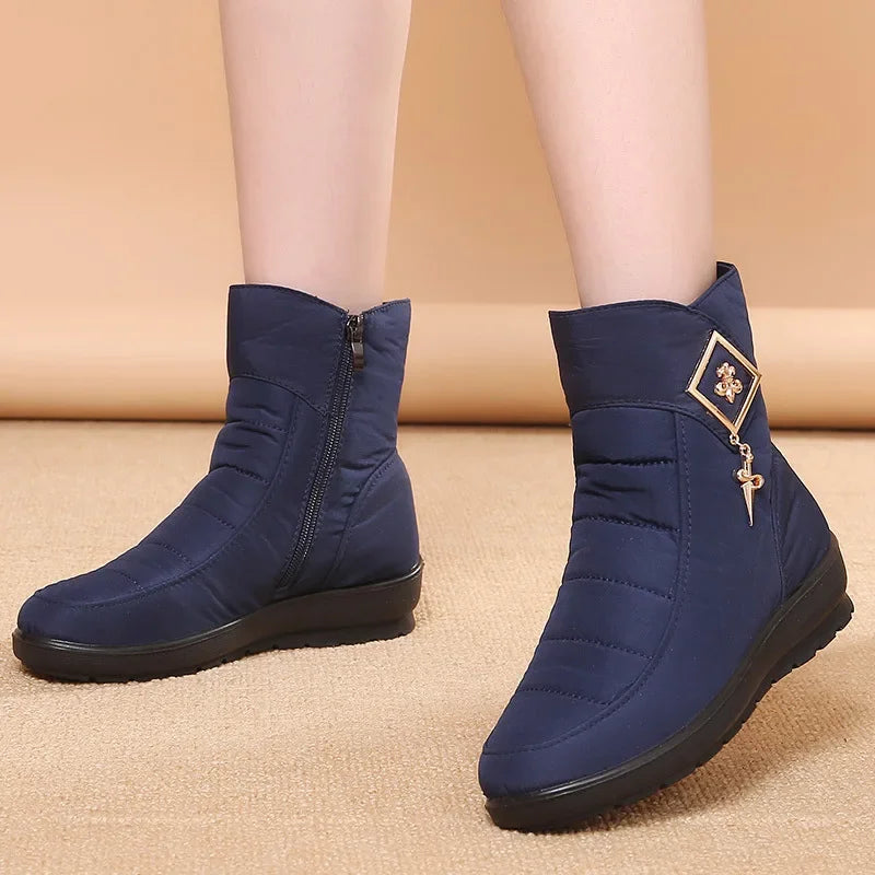 Waterproof Women Boots Winter Shoes Platform Wedge Snow Boots Comfort Thick Plush Warm Ankle Boots Female Mujer Sneakers Women