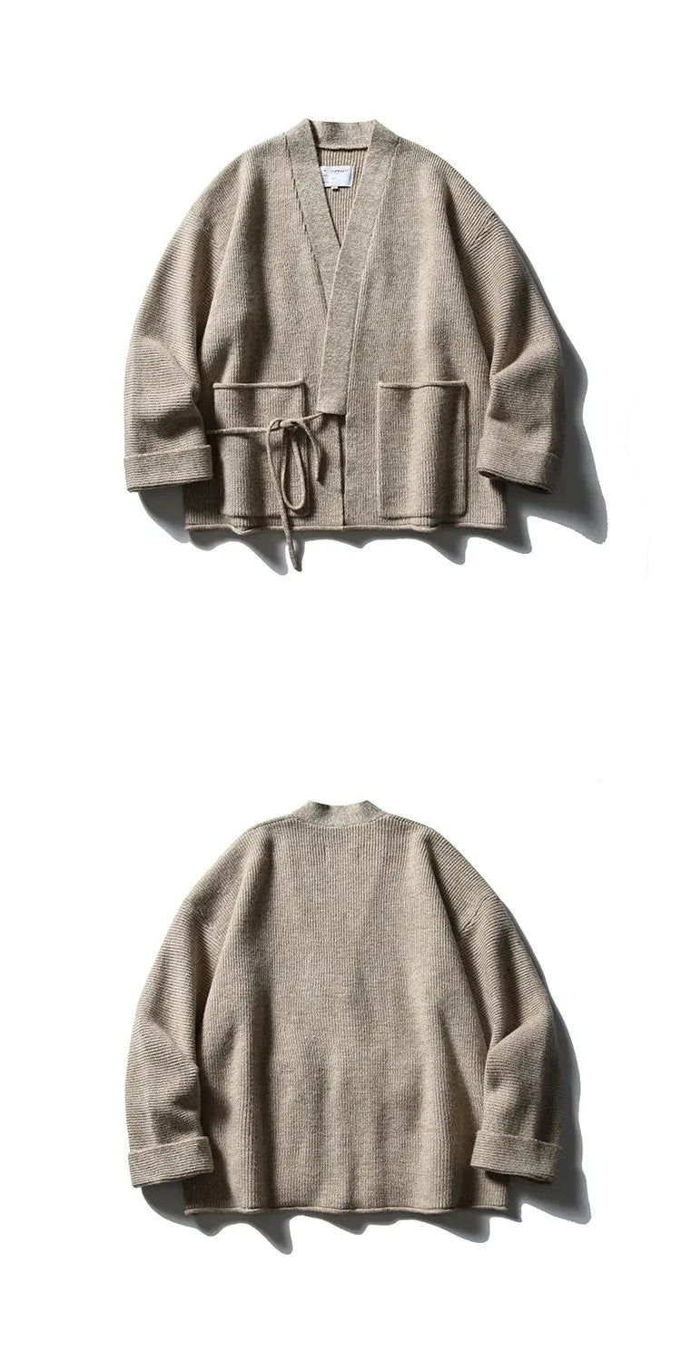 EMAIGICN MY1148 Gestrickter Kimono Cardigan - Größe M/L, Material Polyester/Viskose, Verschluss Ein-Knopf