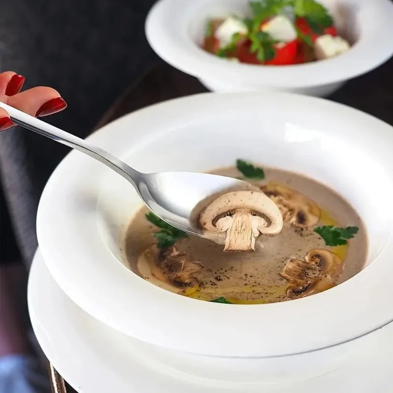 Koreanisch Edelstahl Besteck Set 2025 - Küche Lang Griff Löffel und Gabel - Tafelgeschirr Dessert Kaffee Teelöffel Suppe Löffel Utensilien