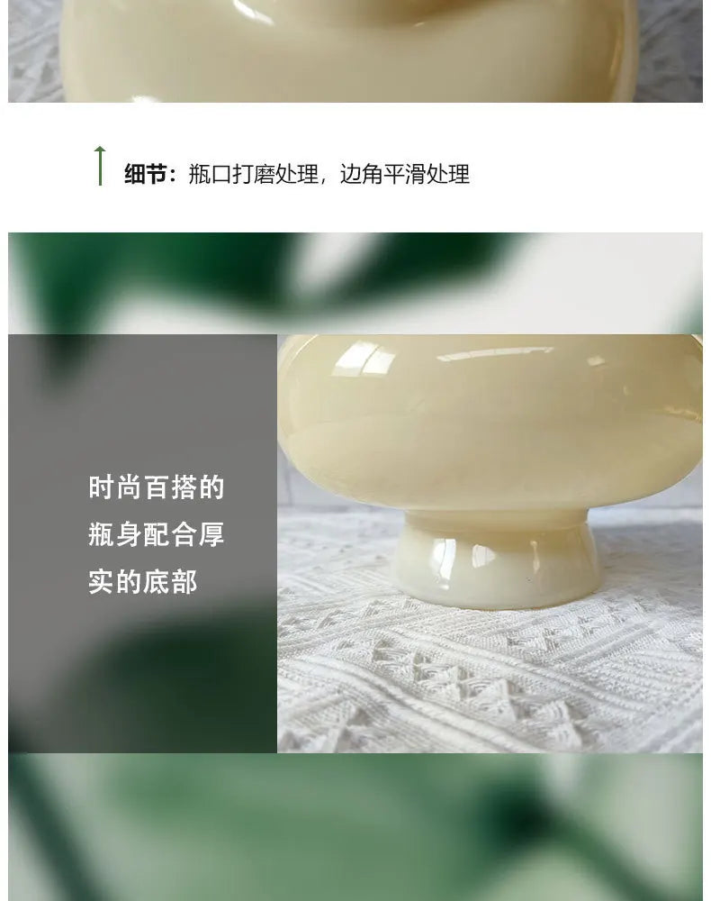 Green Pot Bellied Glass Vase Floral Arrangement Accessories Hydroponics Terrarium Flower Vase Home Decoration Accessories