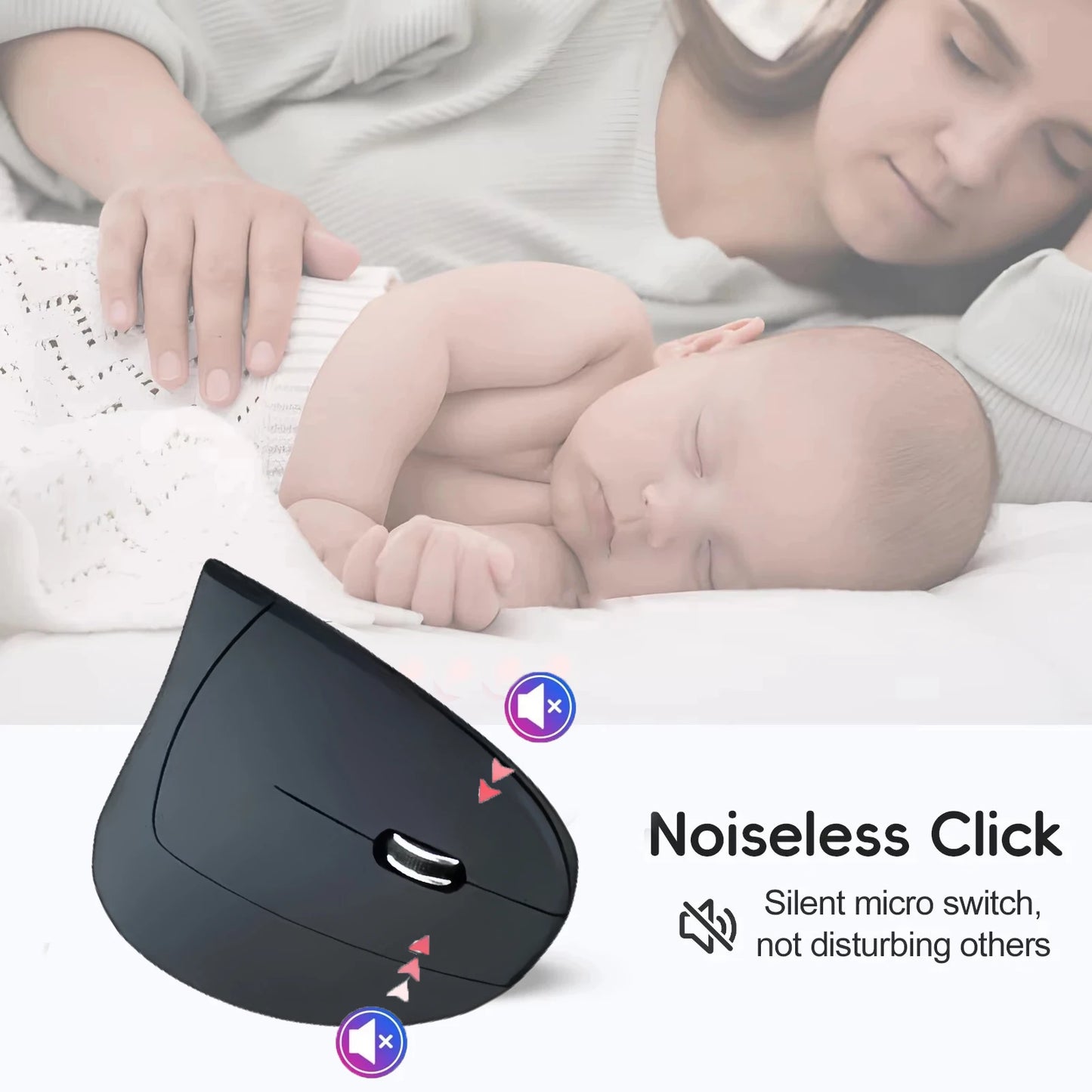 Wireless-Maus 2025: Bluetooth-5.2 Dual-Mode Vertical Rechargeable Silent 1600-DPI Collection