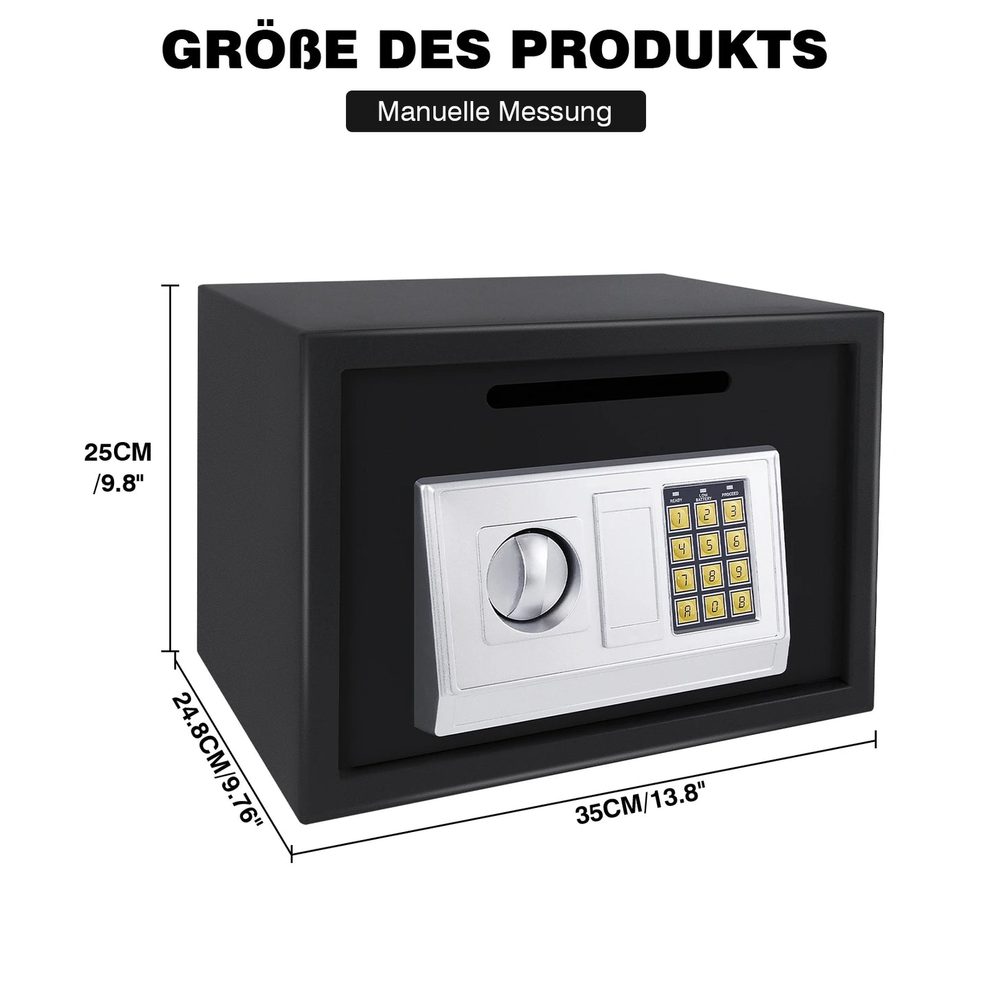DayPlus 4.6L/8.5L/16L Safe Furniture Safe Double Bit Lock Iron Steel Safe with Lock and 2 Keys for Business Cash/Money/Jewellery