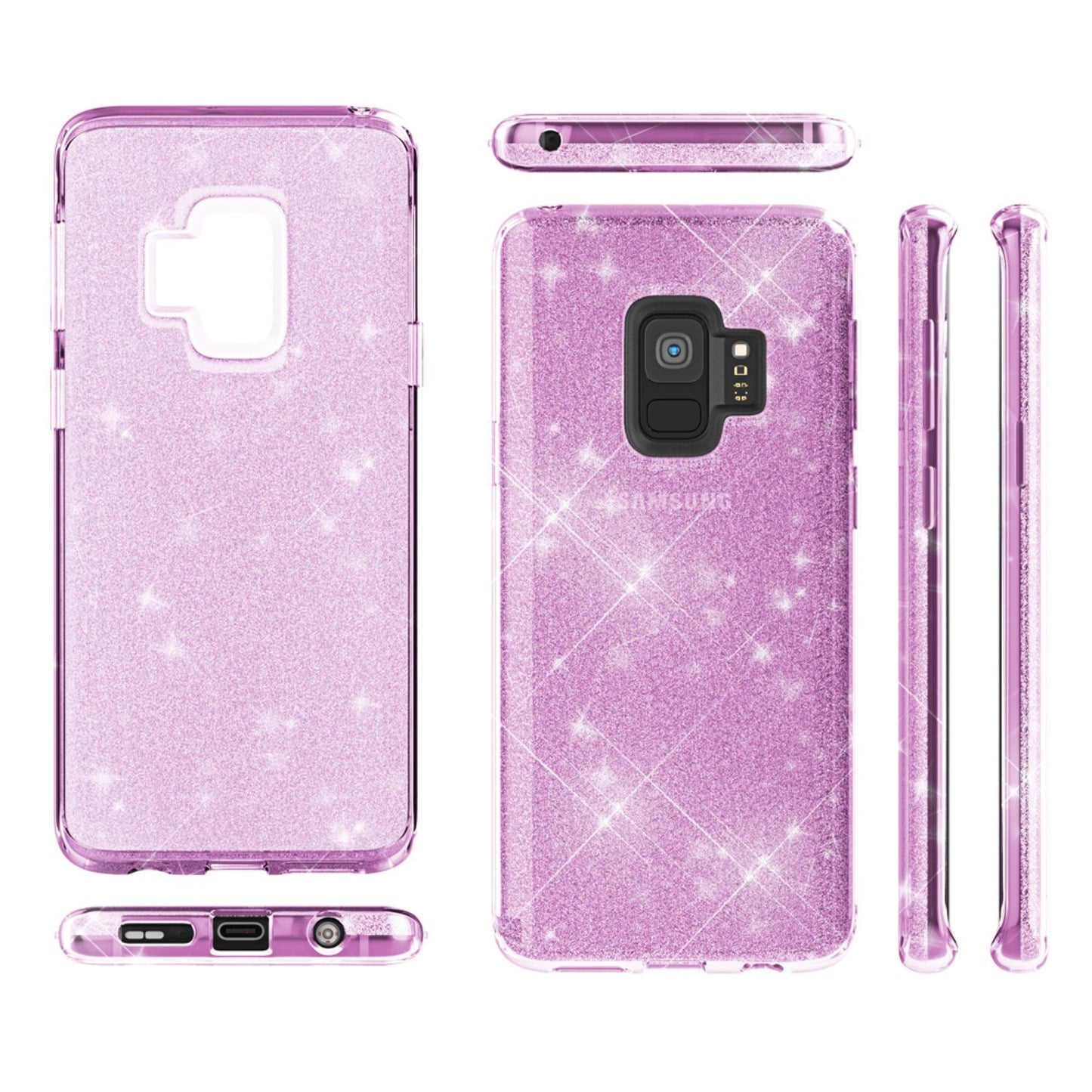 Samsung Galaxy S9 Hülle Handyhülle von NALIA, Glitzer Slim Case Cover Schutzhülle