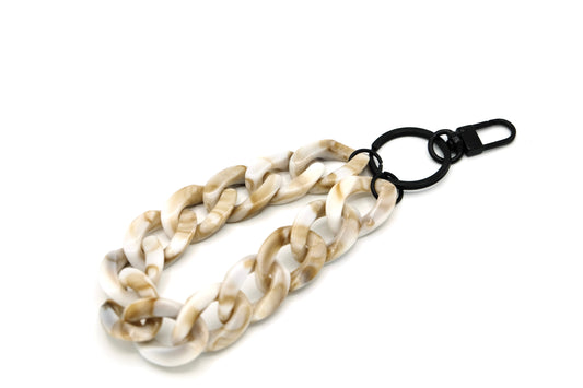 Schlüsselanhänger mit Karabiner Beige