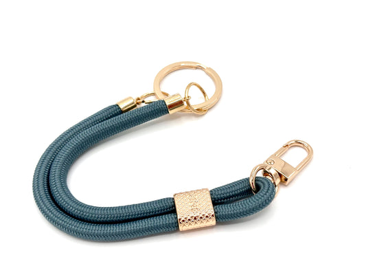 Schlüsselanhänger mit Karabiner Blaugrau