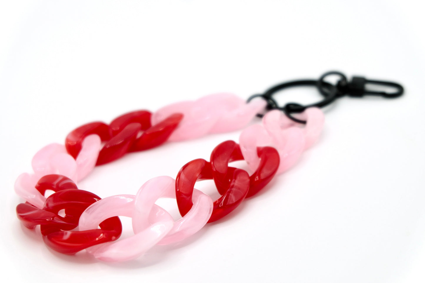 Schlüsselanhänger mit Karabiner Rosa/Rot