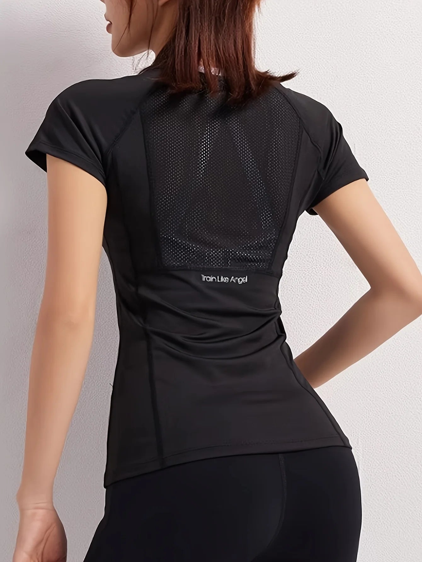 Sport T-Shirt Frauen Sommer Atmungsaktiv elegant Beauty Back Fitness Wear Schnell Trocken Laufen Training Kurze Ärmel Yoga Top