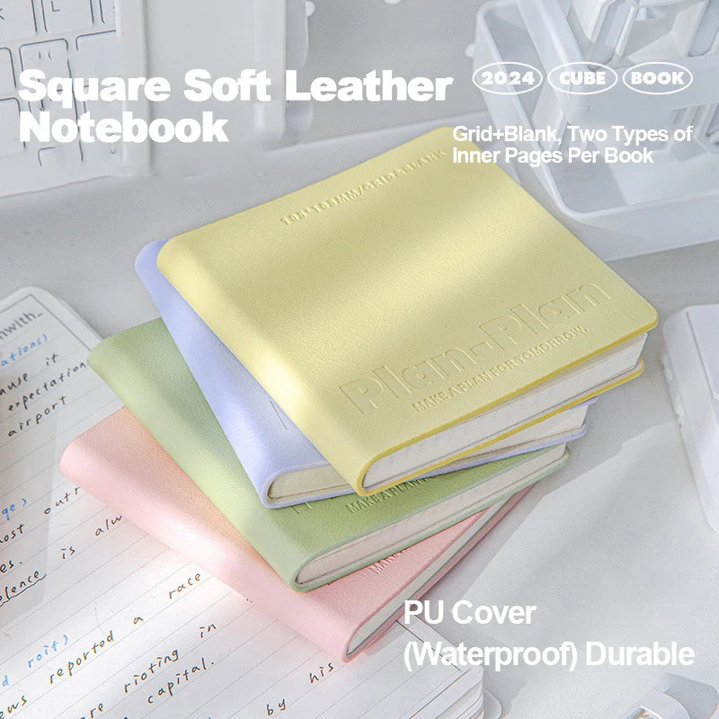 1PC Square Soft Leather Car Cable Notebook