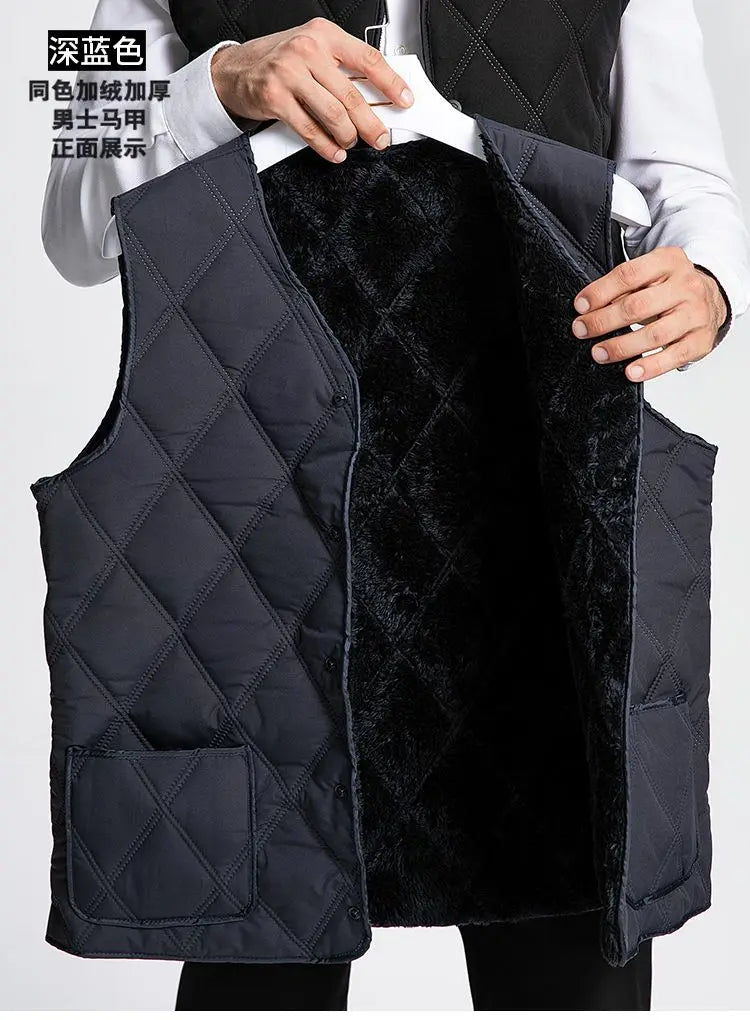 AlpenFit Slim Warme Daunenweste - Baumwolle, Vlies Gr. M-L