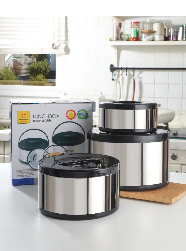 Large Capacity Commercial Portable Insulated Pot with Rice and Household Three Piece Set Insulated Bucket