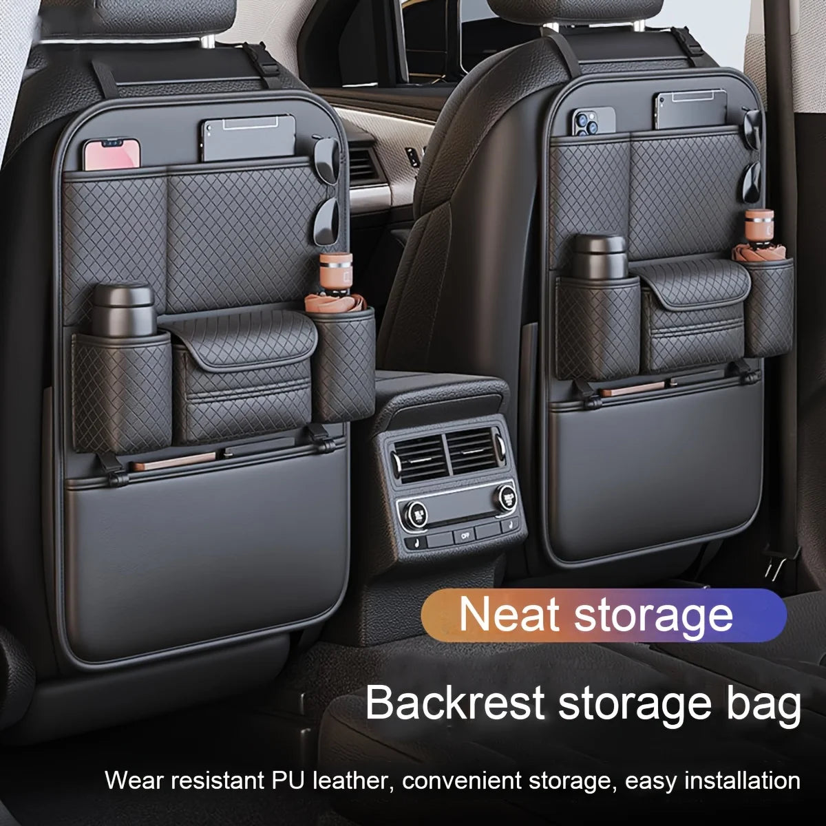 Auto Sitz Rücken Aufbewahrung Tasche 2025 - Hängende Tasche Multifunktional - Car Seat Tissue Box Organizer Interieur Dekoration