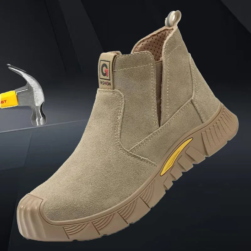 ZQXYZ 7100 Stahlkappe-Arbeitsschuhe - Gr 44; Leder; Gummi