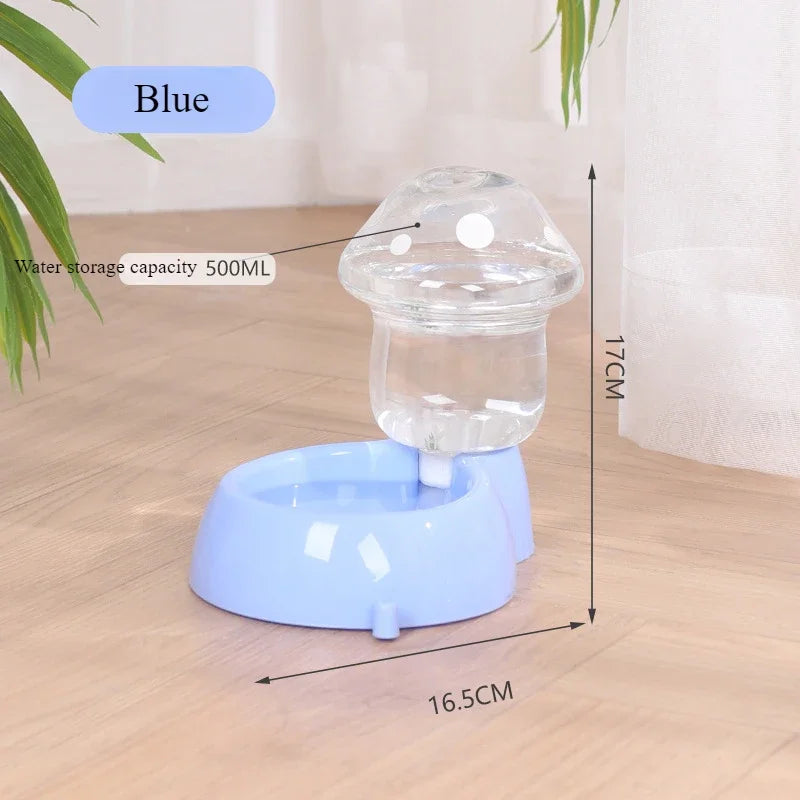 Cat Pet Automatic Feeder Water Dispenser Cute Mushroom Large Capacity Food Container Anti Spill Pet Bowl Water Storage supplies