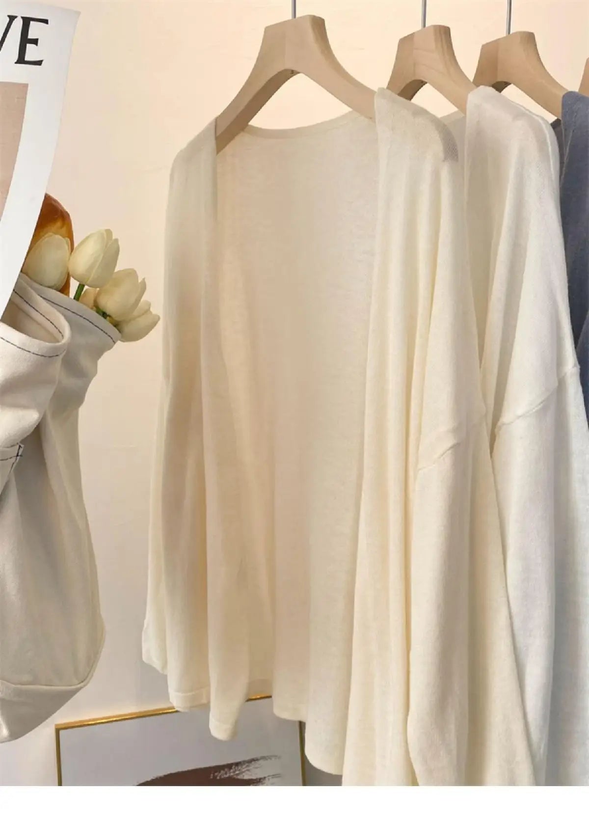 LovelyRoyalCN Cardigan Sommer Strick - Größe M, Material Baumwolle, Farbe Apricot