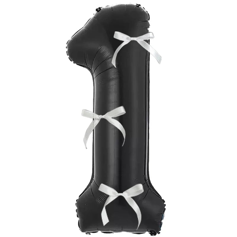 Choice 32 Zoll Folienballon Zahl - Schwarz 0-9 3 Schleifen