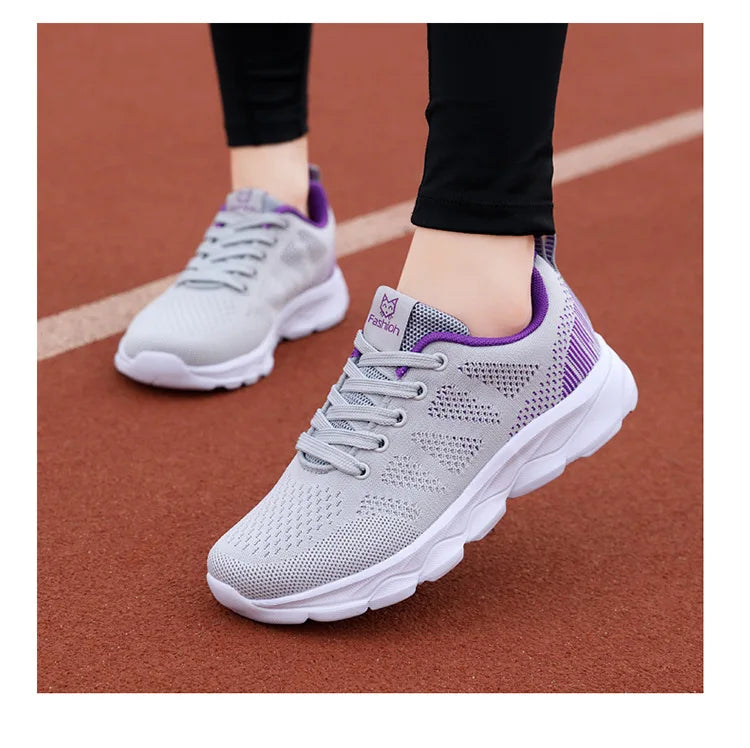 Hot Sneakers Shoes for Women Soft Flat Casual Shoes 2025 Spring Summer Light Breathable Mesh Sneakers Walking New Ladies Shoes