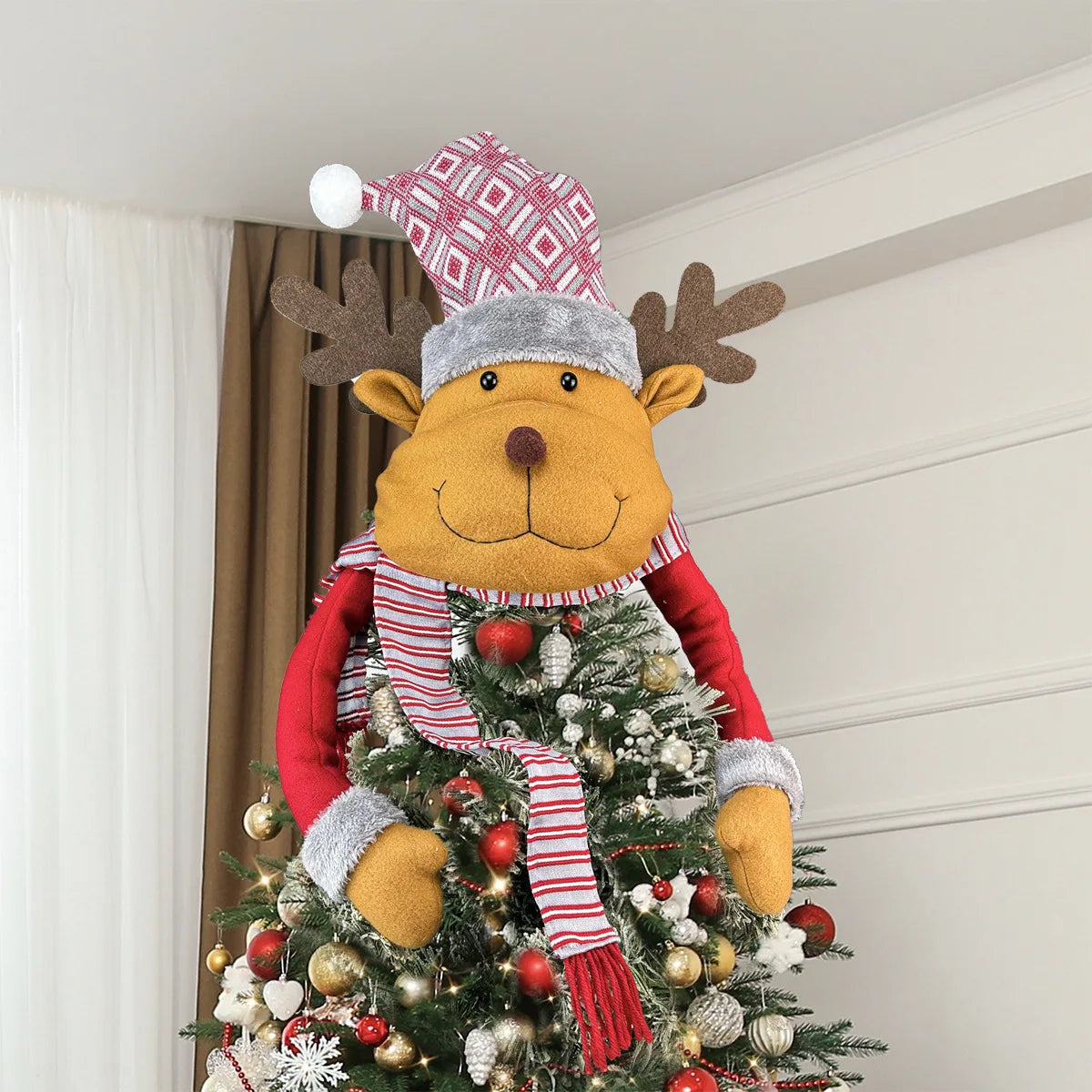 Choice Schneemann Baumtopper - Größe 25 cm, Polyester, Ohne Strom