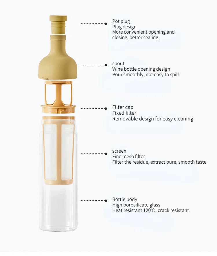 Borosil Coldbrew Glas Kaltaufgusskanne - 500ml Borosilikat