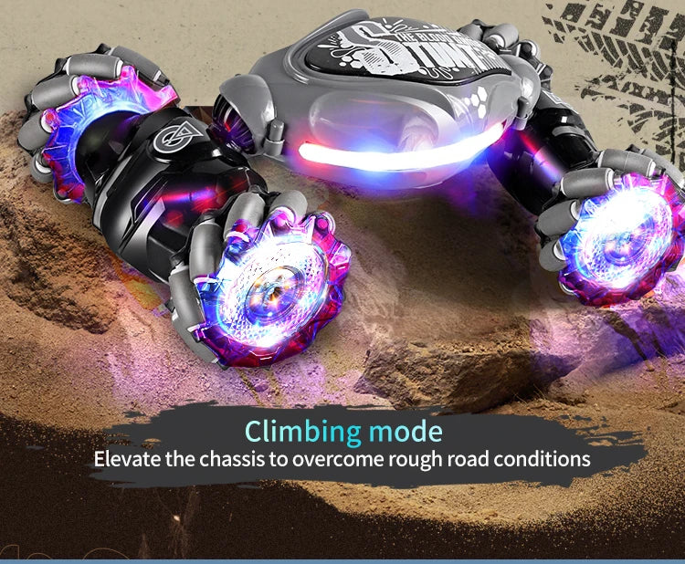Mașină RC 4x4 cu telecomandă, cărucior cu gesturi detectabile, 1/12, RC Drift Car cu lumină LED, deformare, jucării inedite pentru copii