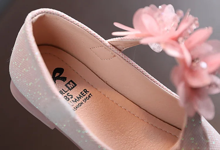Mädchen Schuhe 2025 - Blumen Mary Jane Kristall Weiche Prinzessin Ballet Flats - Kleine Mädchen 1-7J Baby Hochzeit Party Leder Schuhe