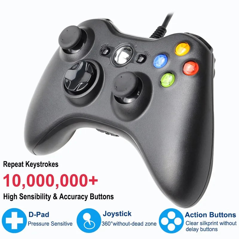 USB Verkabelt Controller Für Xbox 360 /360 Slim Konsole Gamepad Joypad Für PC Joystick Für XBOX360 Konsole Für PC Windows 7,8,10,11