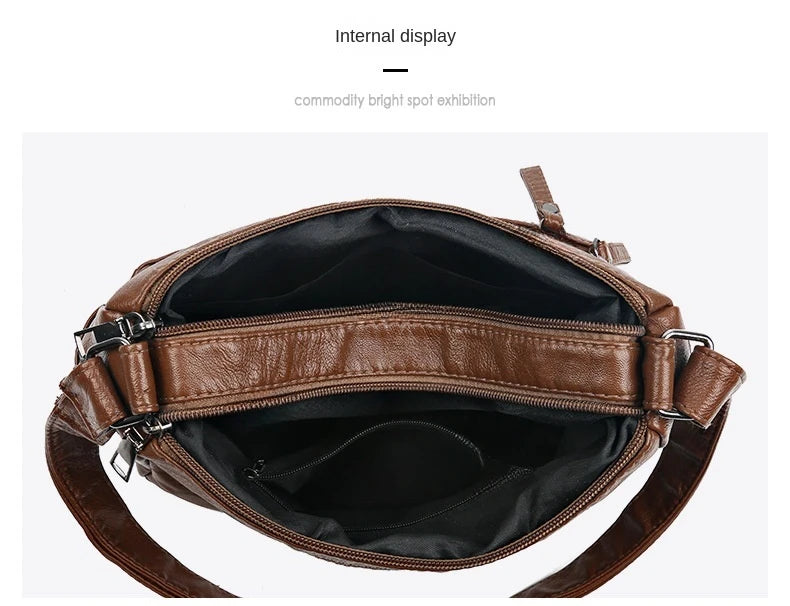 Geantă de umăr Crossbody nouă, din piele spălată moale, geantă mini pentru femei, geantă versatilă