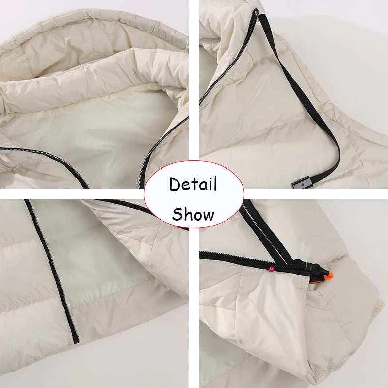 YAHOUFJUNYACN Weste Abnehmbare Kapuze - Reißverschluss Größe M