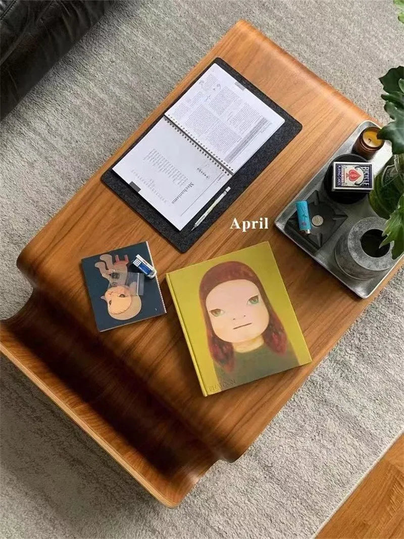 Massivholz Kaffeetisch 2025 - Modern Bentwood Zimmer Schreibtische Tragbar - Niedrig Zentrum Tee Tisch Wohnzimmer Möbel Seite Aufbewahrung Design