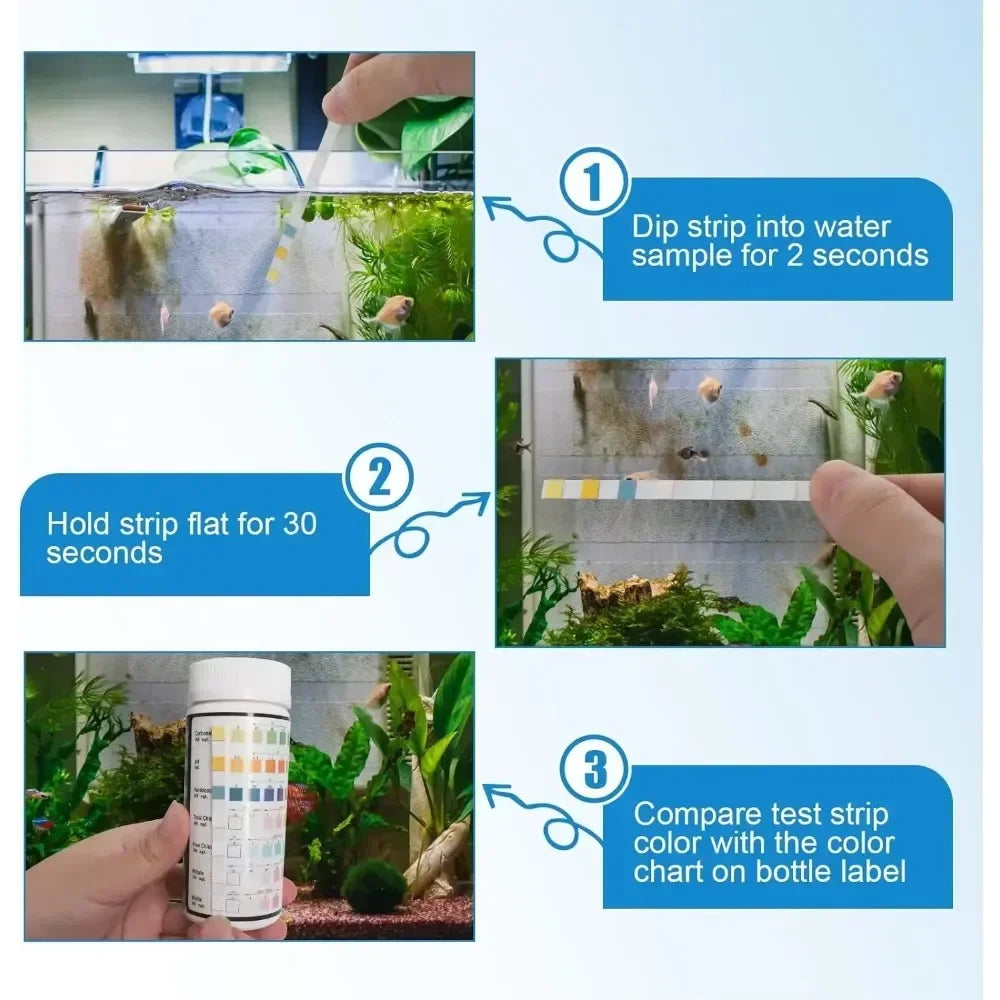 Benzi de testare pH pentru acvariu AquaTest Pro - 50 buc, 0-14