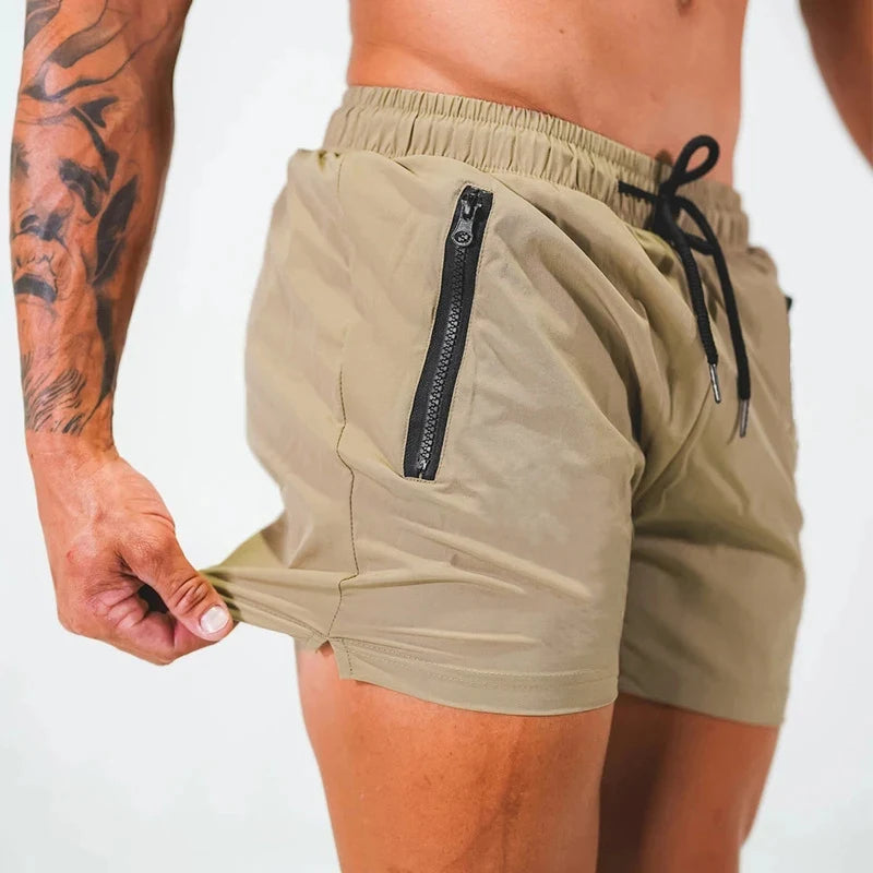 Herren Schwimmhose 2025 mit Reißverschluss-Taschen Mesh-Futter Sommer Strand Board Shorts Schnelltrocknend Schwimmen Badeanzug Schwimmanzug Schwimmbekleidung