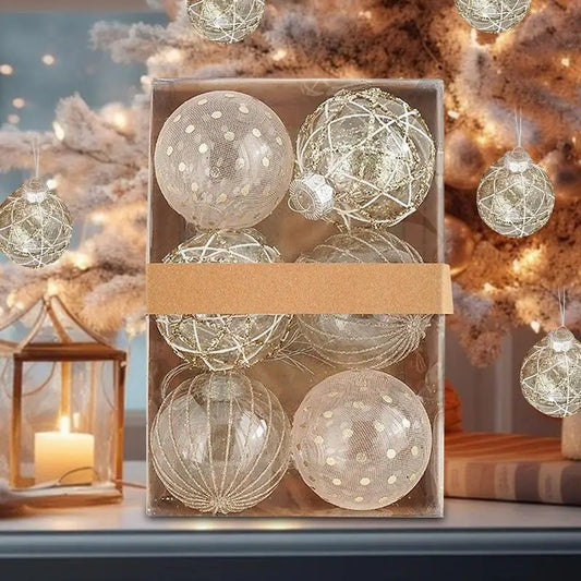 HolidayGlow Kugelset Hängbare Weihnachtskugeln - 6 Stück, Innen/Außen, Standard