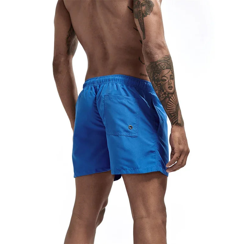 Herren Schwimmhose Taschen Mesh-Futter Schnelltrocknend Casual Board Shorts