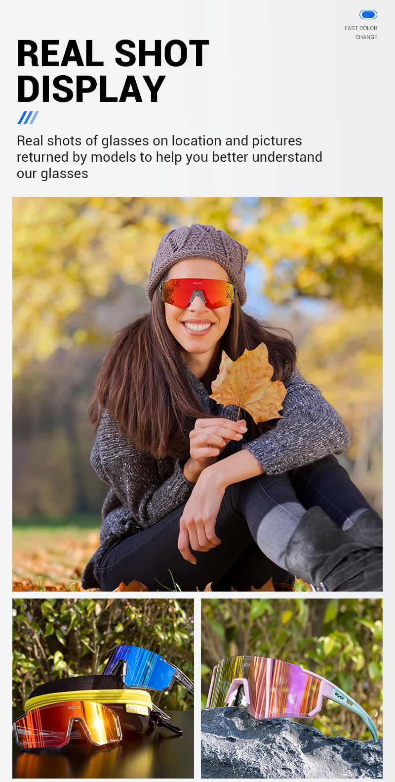 SCVCN S1412 Photochrome Sonnenbrille - 145mm/55mm PC