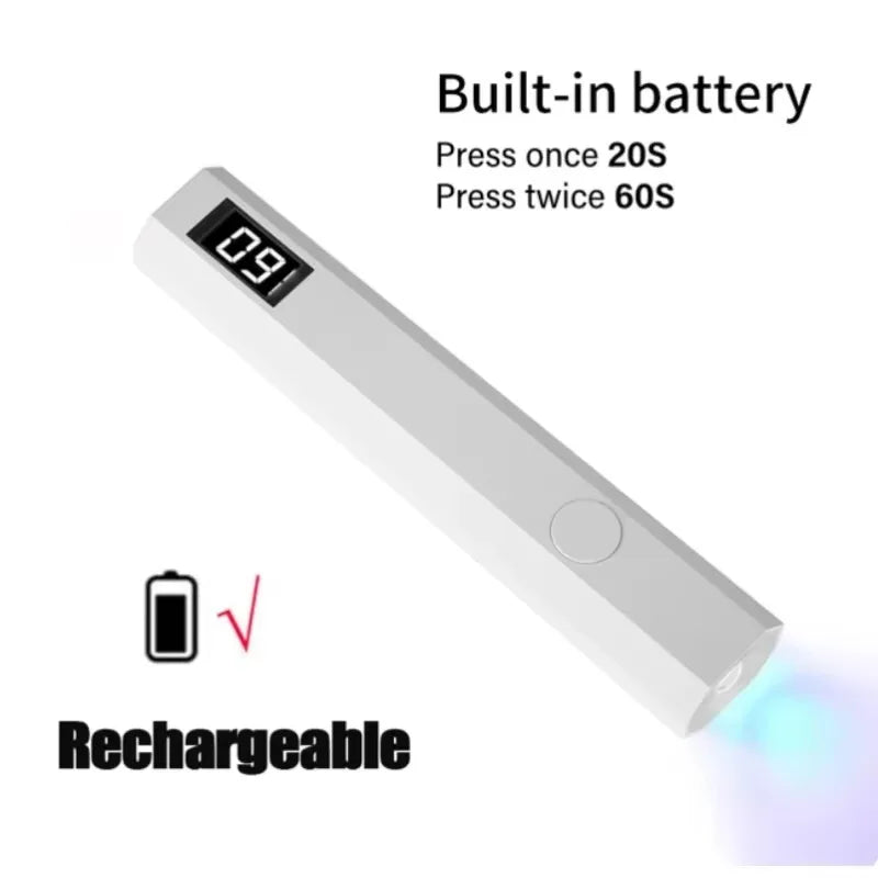 Handheld Mini UV LED Nail Lamp for Gel Polish Curing USB Rechargeable Quick Dry Portable Manicure Machine Nail Art Tool