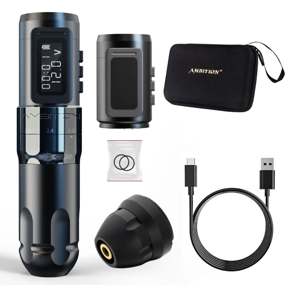 Aparat de tatuat 2025 - Ambition MARS-U Wireless Profesional Cursă reglabilă 2-4mm - Motor fără miez 1800mAh