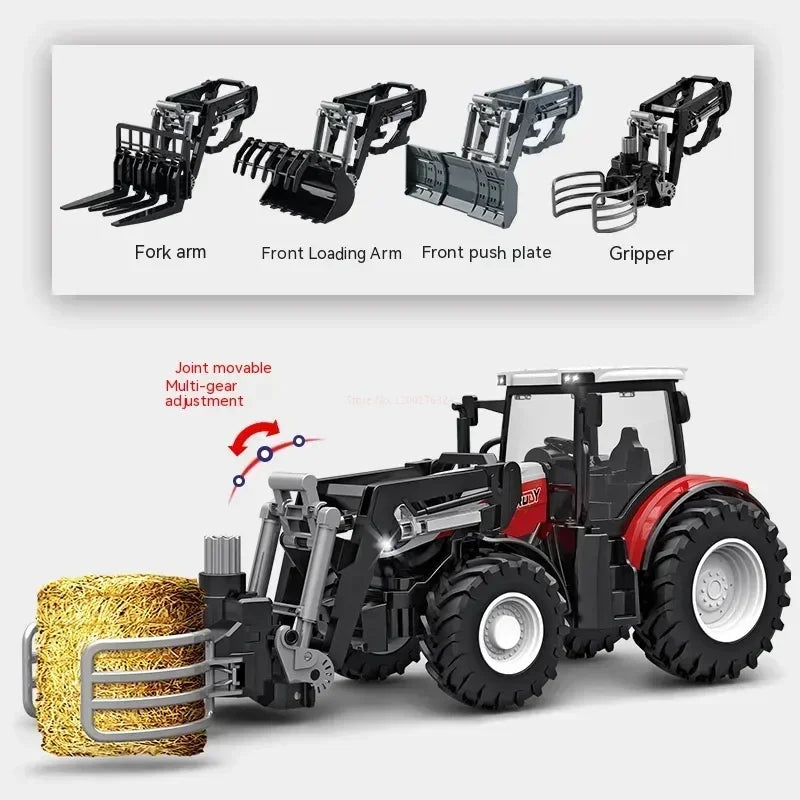 RC Auto 1:24 Legierung Ferngesteuert Traktor Spielzeug Mit Scheinwerfer Simulation Elektrisch Farm Truck Spielzeug Set Kind Outdoor Spielzeug Geschenke