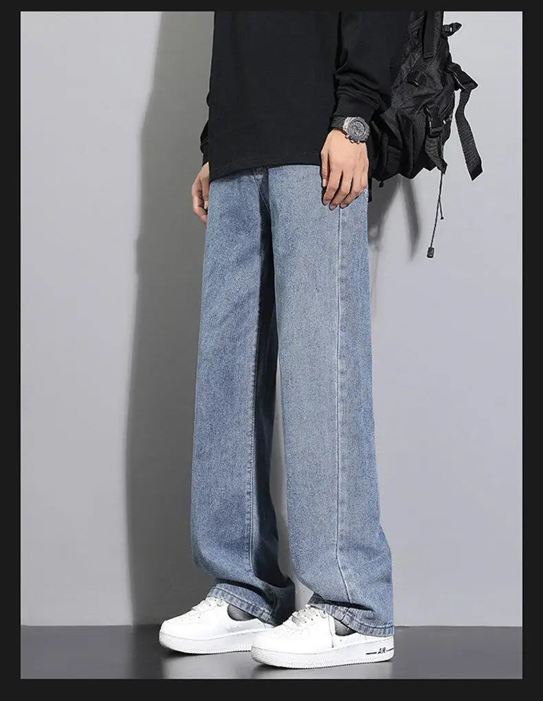 KFashion Classic Gerade Jeans - Weites Bein Einfarbig Blau